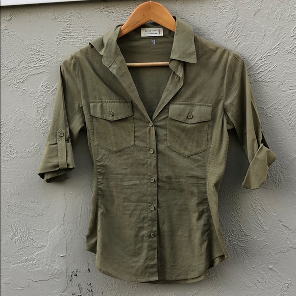 Love Tree Tops - Hunter Green Curvy Buttonup Blouse